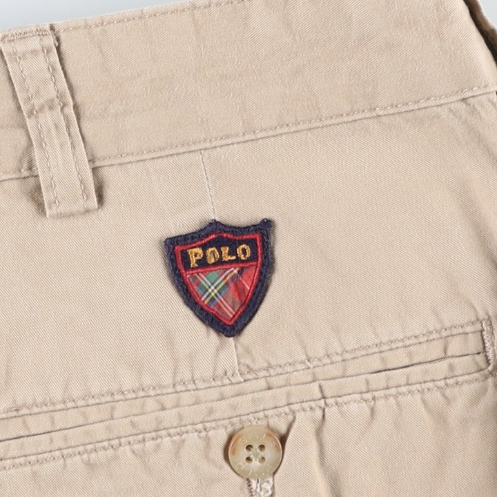 Ralph Lauren POLO GOLF Classic Golf Shorts, two-pleat chino shorts, men's size W37. cotton Beige type Vintage Second Hand