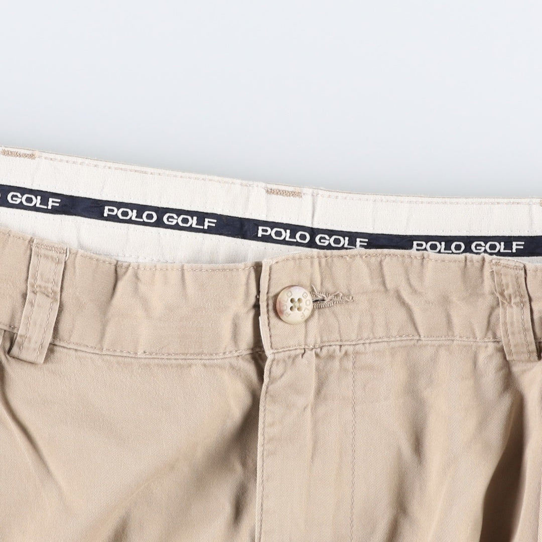 Ralph Lauren POLO GOLF Classic Golf Shorts, two-pleat chino shorts, men's size W37. cotton Beige type Vintage Second Hand