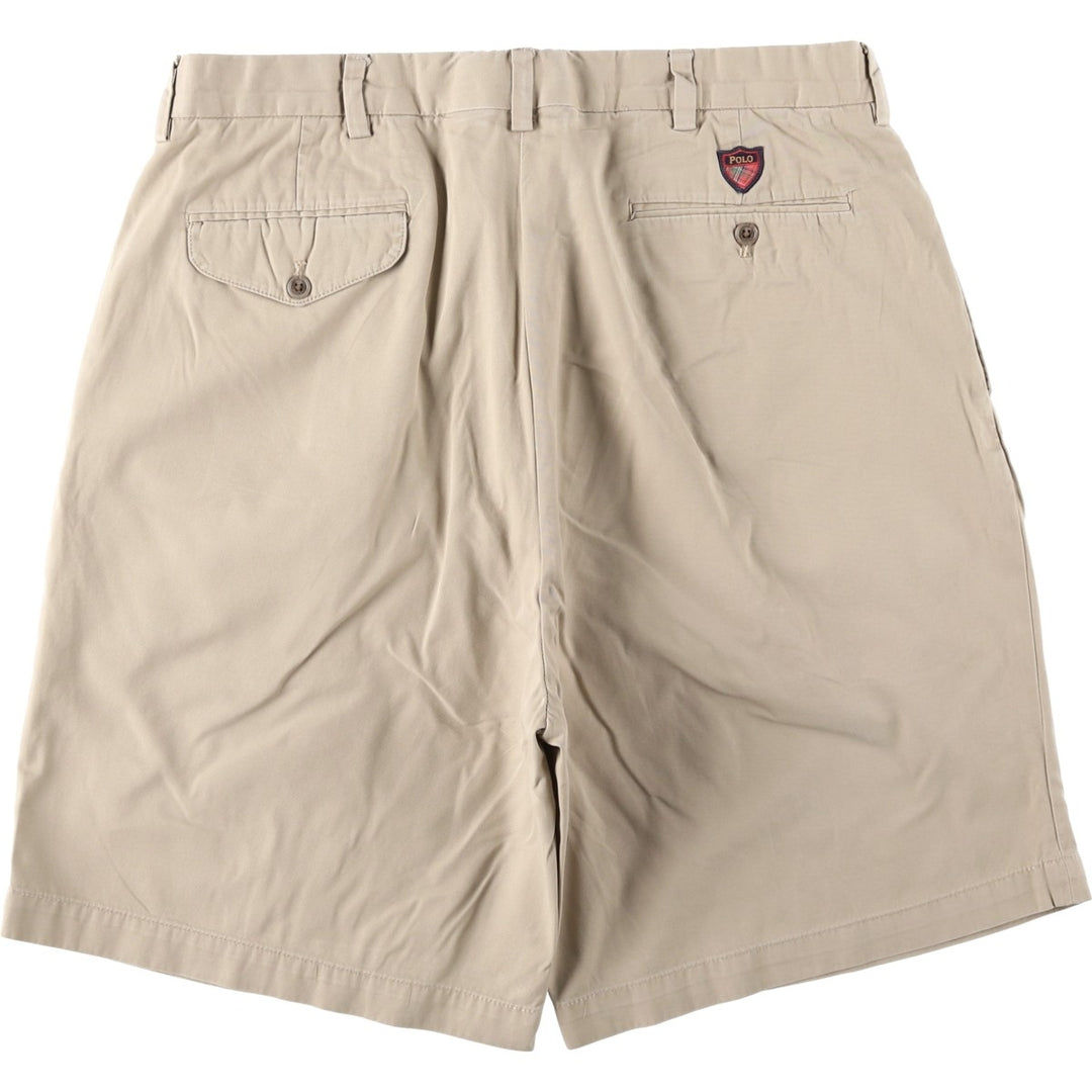 Ralph Lauren POLO GOLF Fairway Shorts, two-pleat chino shorts, men's size W36. cotton Beige type Vintage Second Hand