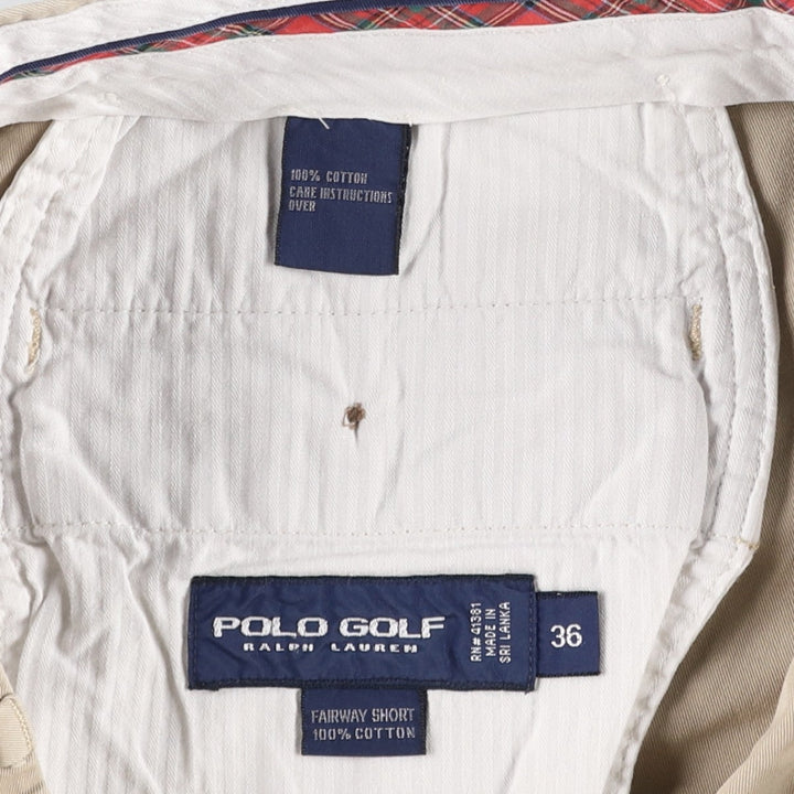 Ralph Lauren POLO GOLF Fairway Shorts, two-pleat chino shorts, men's size W36. cotton Beige type Vintage Second Hand