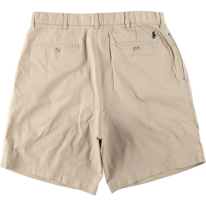 Ralph Lauren Polo by Ralph Lauren TYLER SHORT Two-Pleat Chino Shorts, Men's Size W35 (approx.) cotton Beige type Vintage Second Hand