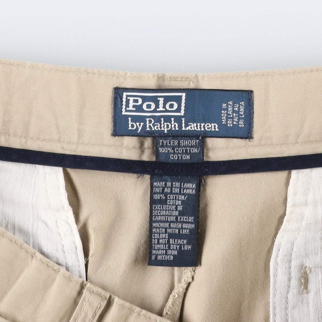Ralph Lauren Polo by Ralph Lauren TYLER SHORT Two-Pleat Chino Shorts, Men's Size W35 (approx.) cotton Beige type Vintage Second Hand
