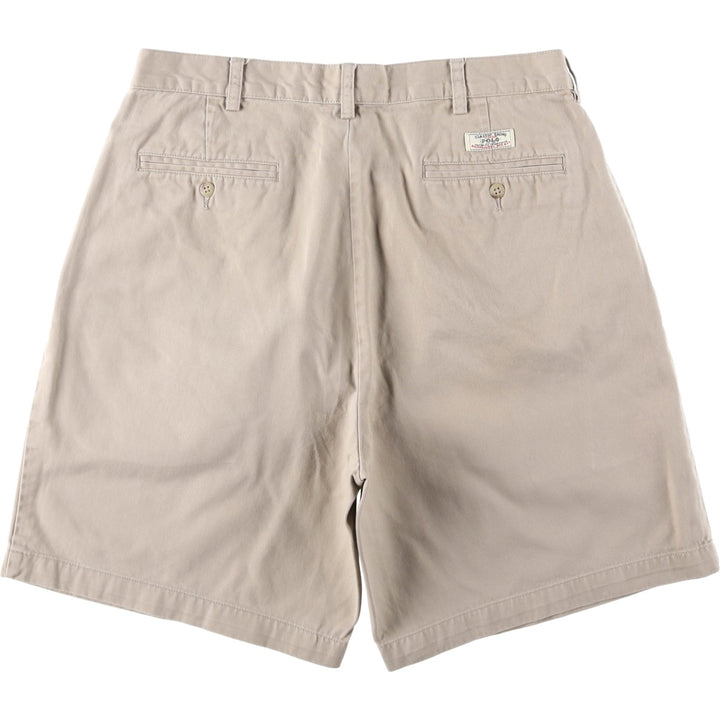 Ralph Lauren POLO by Ralph Lauren TYLER SHORT Two-pleat chino shorts, short pants, men's size W34 cotton Beige type Vintage Second Hand