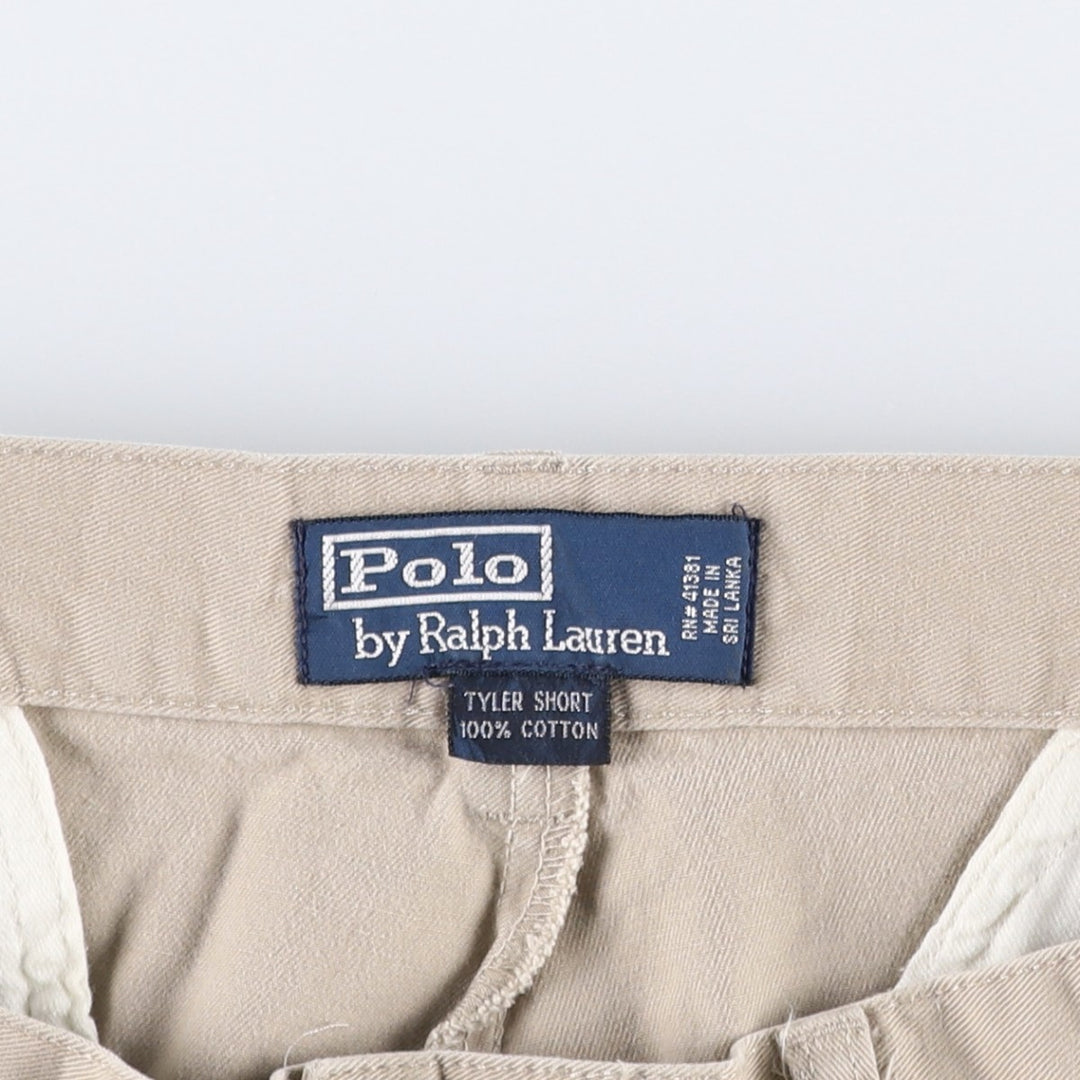 Ralph Lauren POLO by Ralph Lauren TYLER SHORT Two-pleat chino shorts, short pants, men's size W34 cotton Beige type Vintage Second Hand