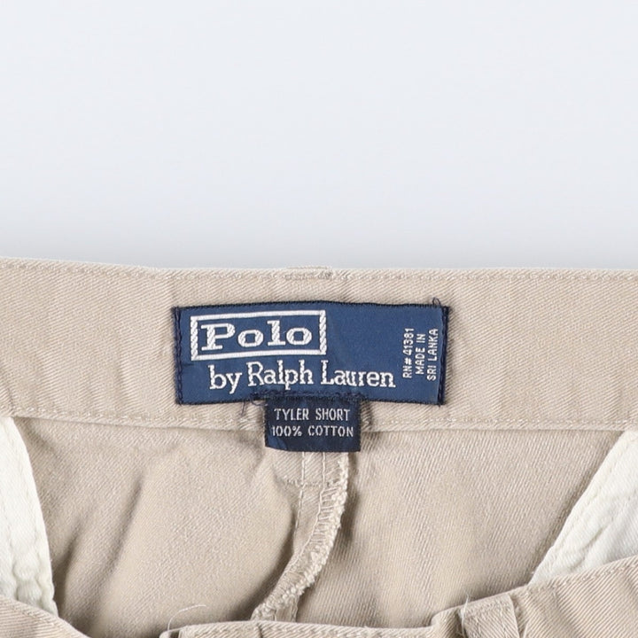 Ralph Lauren POLO by Ralph Lauren TYLER SHORT Two-pleat chino shorts, short pants, men's size W34 cotton Beige type Vintage Second Hand