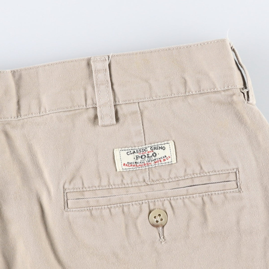 Ralph Lauren POLO by Ralph Lauren TYLER SHORT Two-pleat chino shorts, short pants, men's size W34 cotton Beige type Vintage Second Hand