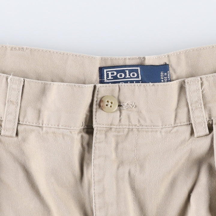 Ralph Lauren POLO by Ralph Lauren TYLER SHORT Two-pleat chino shorts, short pants, men's size W34 cotton Beige type Vintage Second Hand