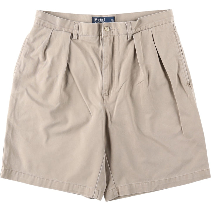 Ralph Lauren POLO by Ralph Lauren TYLER SHORT Two-Pleat Chino Shorts, Men's Size W33 (approx.) cotton Beige type Vintage Second Hand