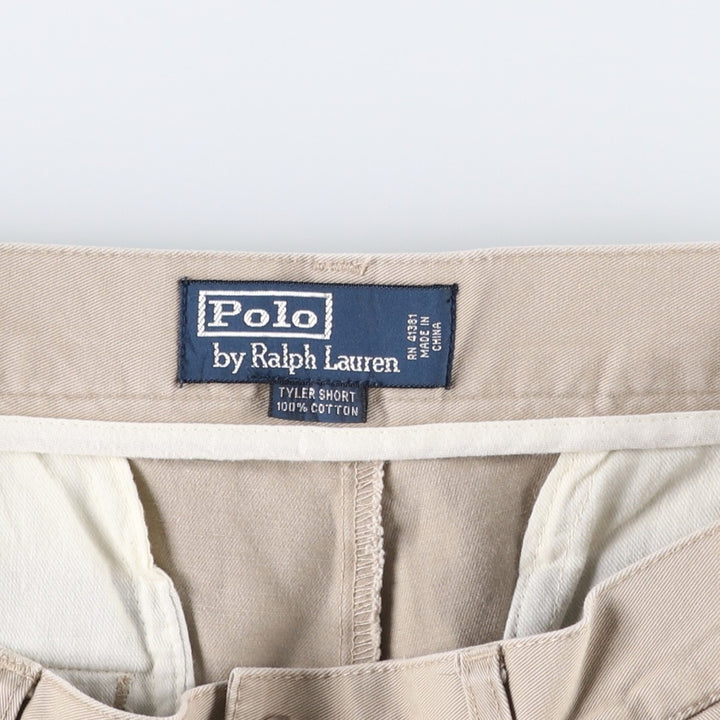 Ralph Lauren POLO by Ralph Lauren TYLER SHORT Two-Pleat Chino Shorts, Men's Size W33 (approx.) cotton Beige type Vintage Second Hand