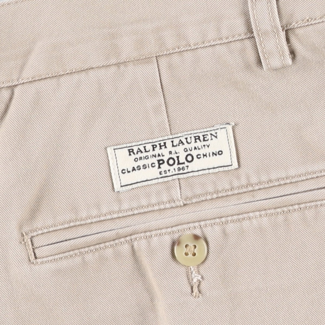 Ralph Lauren POLO by Ralph Lauren TYLER SHORT Two-Pleat Chino Shorts, Men's Size W33 (approx.) cotton Beige type Vintage Second Hand