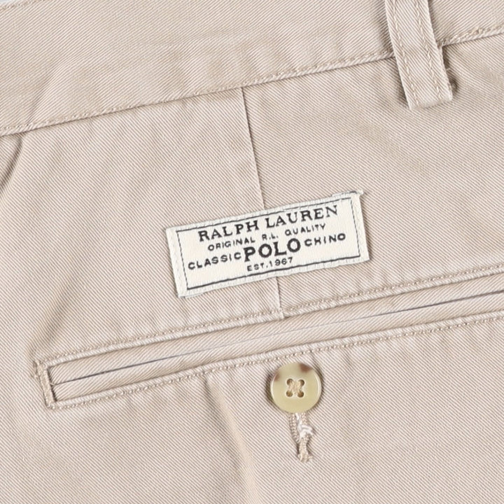 Ralph Lauren POLO by Ralph Lauren TYLER SHORT Two-Pleat Chino Shorts, Men's Size W33 (approx.) cotton Beige type Vintage Second Hand