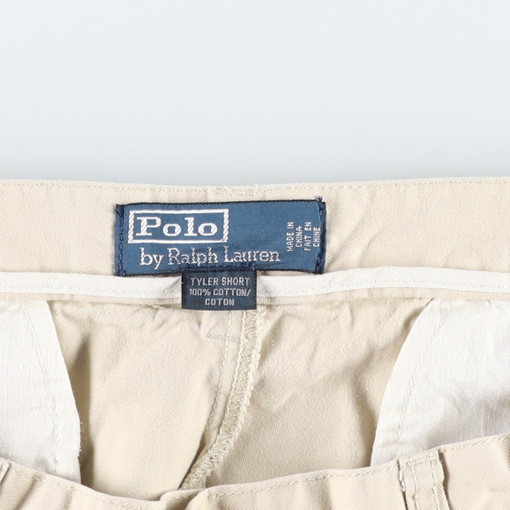 Ralph Lauren POLO by Ralph Lauren TYLER SHORT Two-pleat chino shorts, short pants, men's size W36 cotton ivory Vintage Second Hand