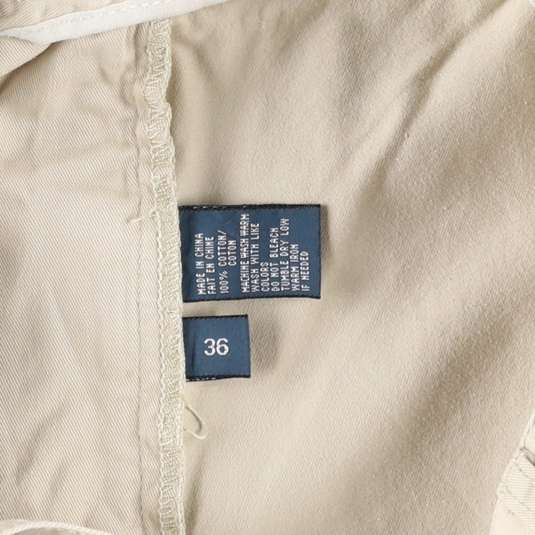 Ralph Lauren POLO by Ralph Lauren TYLER SHORT Two-pleat chino shorts, short pants, men's size W36 cotton ivory Vintage Second Hand