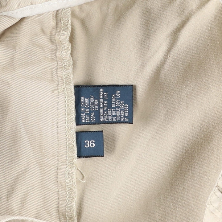 Ralph Lauren POLO by Ralph Lauren TYLER SHORT Two-pleat chino shorts, short pants, men's size W36 cotton ivory Vintage Second Hand