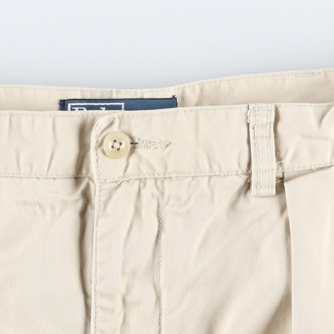 Ralph Lauren POLO by Ralph Lauren TYLER SHORT Two-pleat chino shorts, short pants, men's size W36 cotton ivory Vintage Second Hand