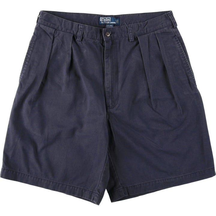 Ralph Lauren POLO by Ralph Lauren TYLER SHORT Two-pleat chino shorts, short pants, men's size W34 cotton navy blue type Vintage Second Hand