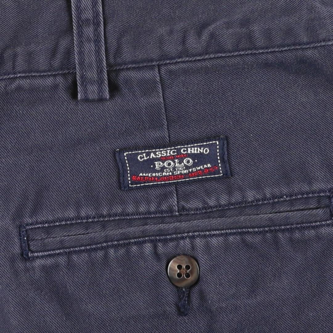 Ralph Lauren POLO by Ralph Lauren TYLER SHORT Two-pleat chino shorts, short pants, men's size W34 cotton navy blue type Vintage Second Hand