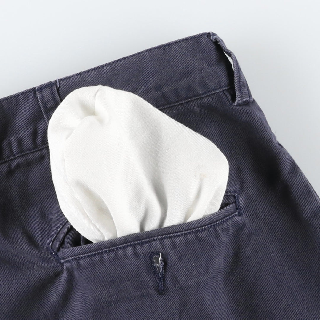 Ralph Lauren POLO by Ralph Lauren TYLER SHORT Two-pleat chino shorts, short pants, men's size W34 cotton navy blue type Vintage Second Hand