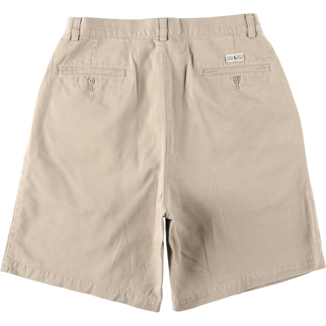Ralph Lauren POLO by Ralph Lauren TYLER SHORT Two-pleat chino shorts, short pants, men's size W32 cotton Beige type Vintage Second Hand