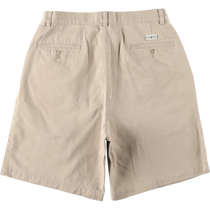 Ralph Lauren POLO by Ralph Lauren TYLER SHORT Two-pleat chino shorts, short pants, men's size W32 cotton Beige type Vintage Second Hand