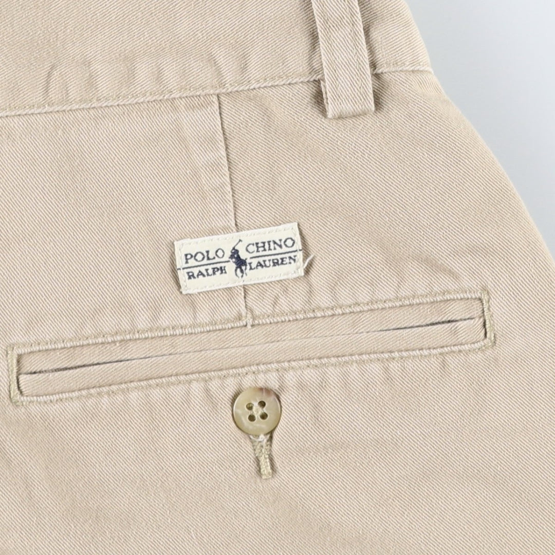 Ralph Lauren POLO by Ralph Lauren TYLER SHORT Two-pleat chino shorts, short pants, men's size W32 cotton Beige type Vintage Second Hand