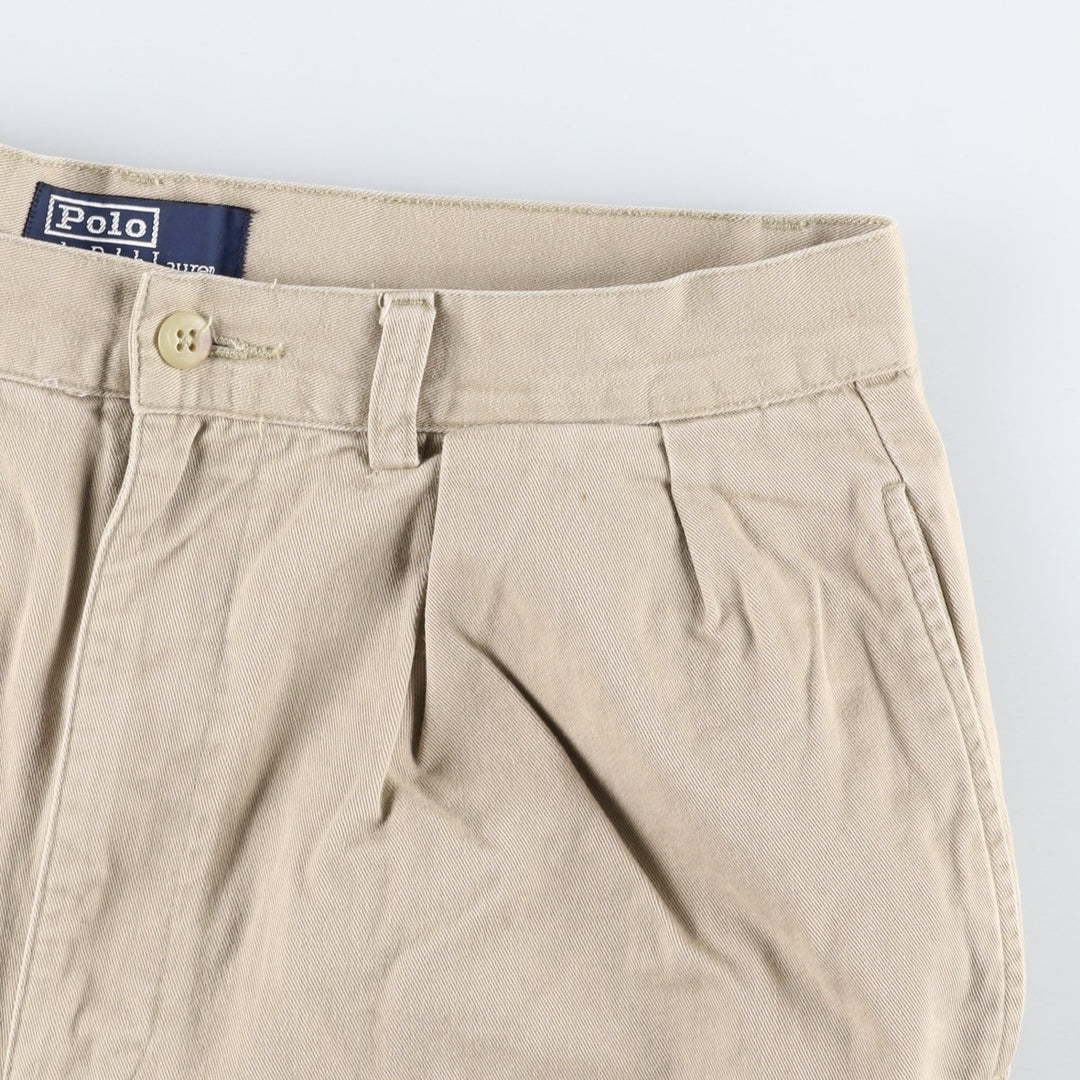 Ralph Lauren POLO by Ralph Lauren TYLER SHORT Two-pleat chino shorts, short pants, men's size W32 cotton Beige type Vintage Second Hand