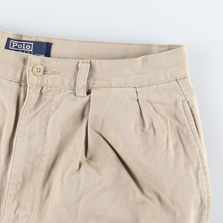 Ralph Lauren POLO by Ralph Lauren TYLER SHORT Two-pleat chino shorts, short pants, men's size W32 cotton Beige type Vintage Second Hand