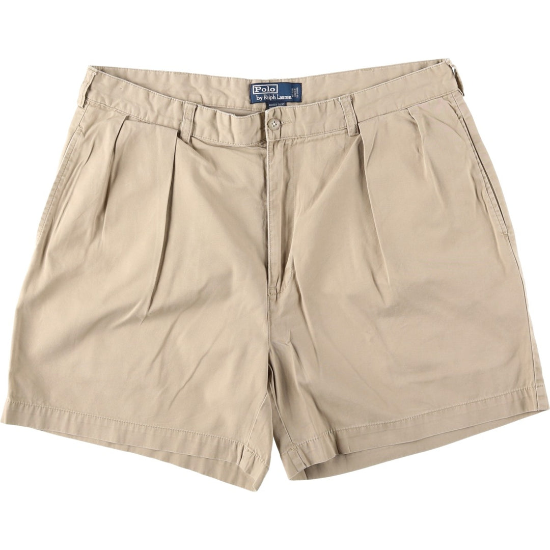 Ralph Lauren POLO by Ralph Lauren ANDREW SHORT Two-Pleat Chino Shorts, Men's Size W38 (approx.) cotton Beige type Vintage Second Hand