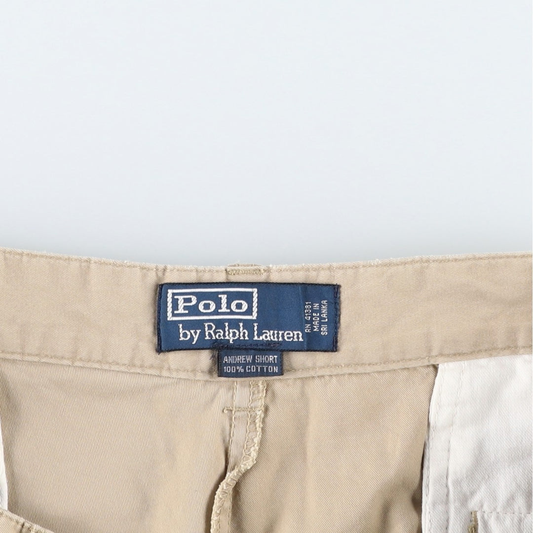 Ralph Lauren POLO by Ralph Lauren ANDREW SHORT Two-Pleat Chino Shorts, Men's Size W38 (approx.) cotton Beige type Vintage Second Hand