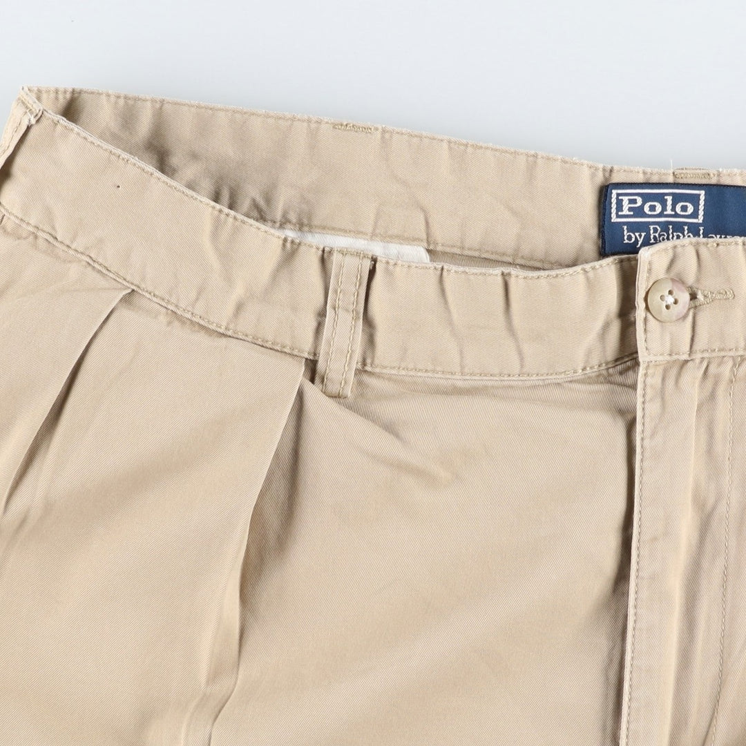 Ralph Lauren POLO by Ralph Lauren ANDREW SHORT Two-Pleat Chino Shorts, Men's Size W38 (approx.) cotton Beige type Vintage Second Hand