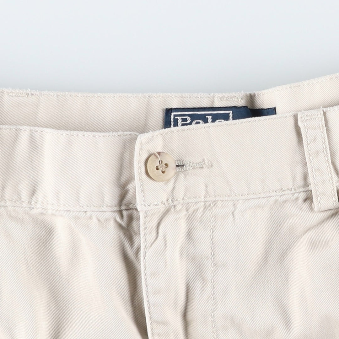 Ralph Lauren POLO by Ralph Lauren TYLER SHORT Two-pleat chino shorts, short pants, men's size W36 cotton ivory Vintage Second Hand