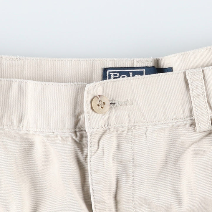 Ralph Lauren POLO by Ralph Lauren TYLER SHORT Two-pleat chino shorts, short pants, men's size W36 cotton ivory Vintage Second Hand