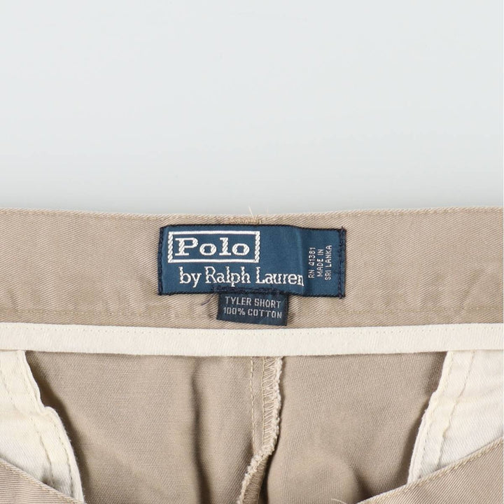 Ralph Lauren POLO by Ralph Lauren TYLER SHORT Two-pleat chino shorts, short pants, men's size W37 cotton Beige type Vintage Second Hand