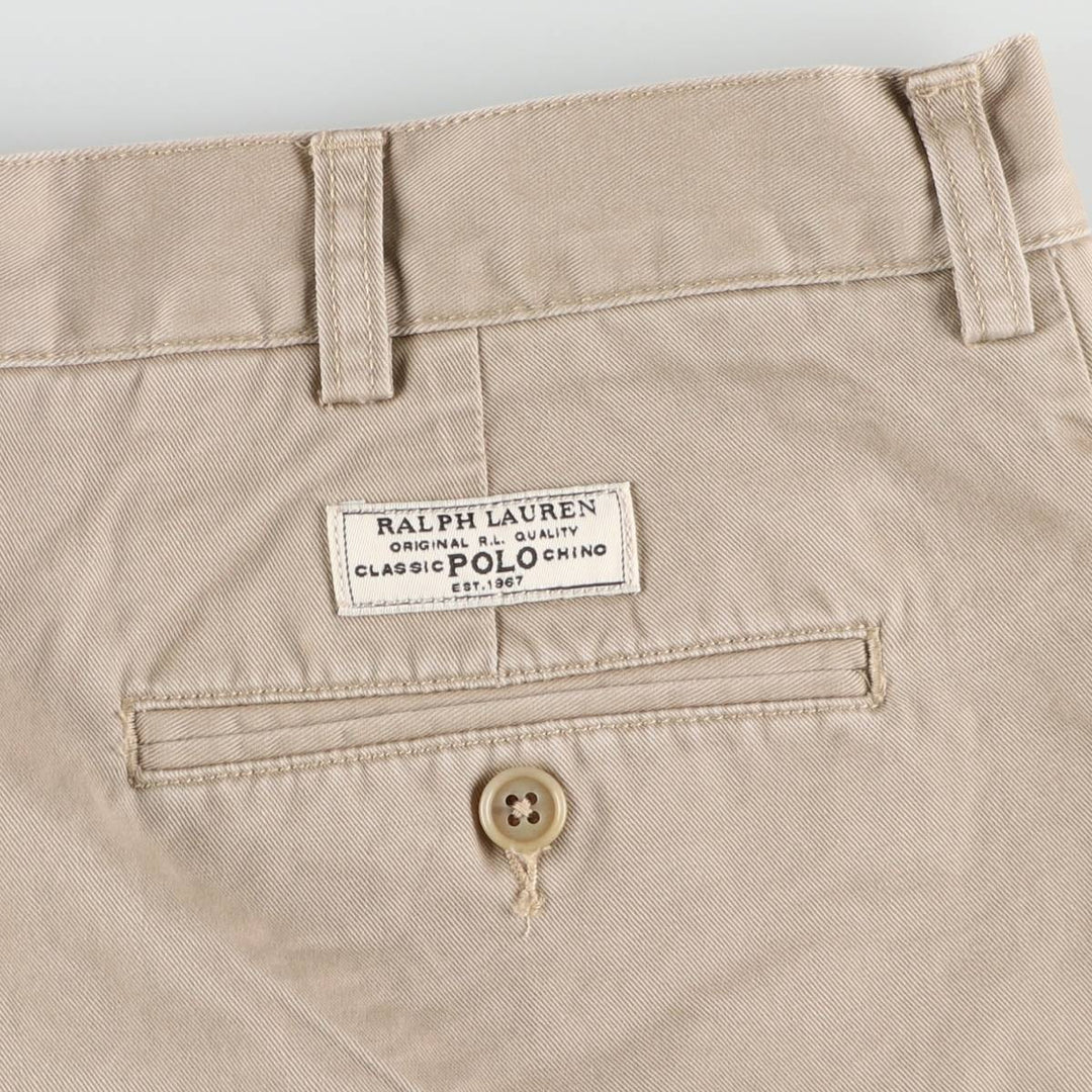 Ralph Lauren POLO by Ralph Lauren TYLER SHORT Two-pleat chino shorts, short pants, men's size W37 cotton Beige type Vintage Second Hand