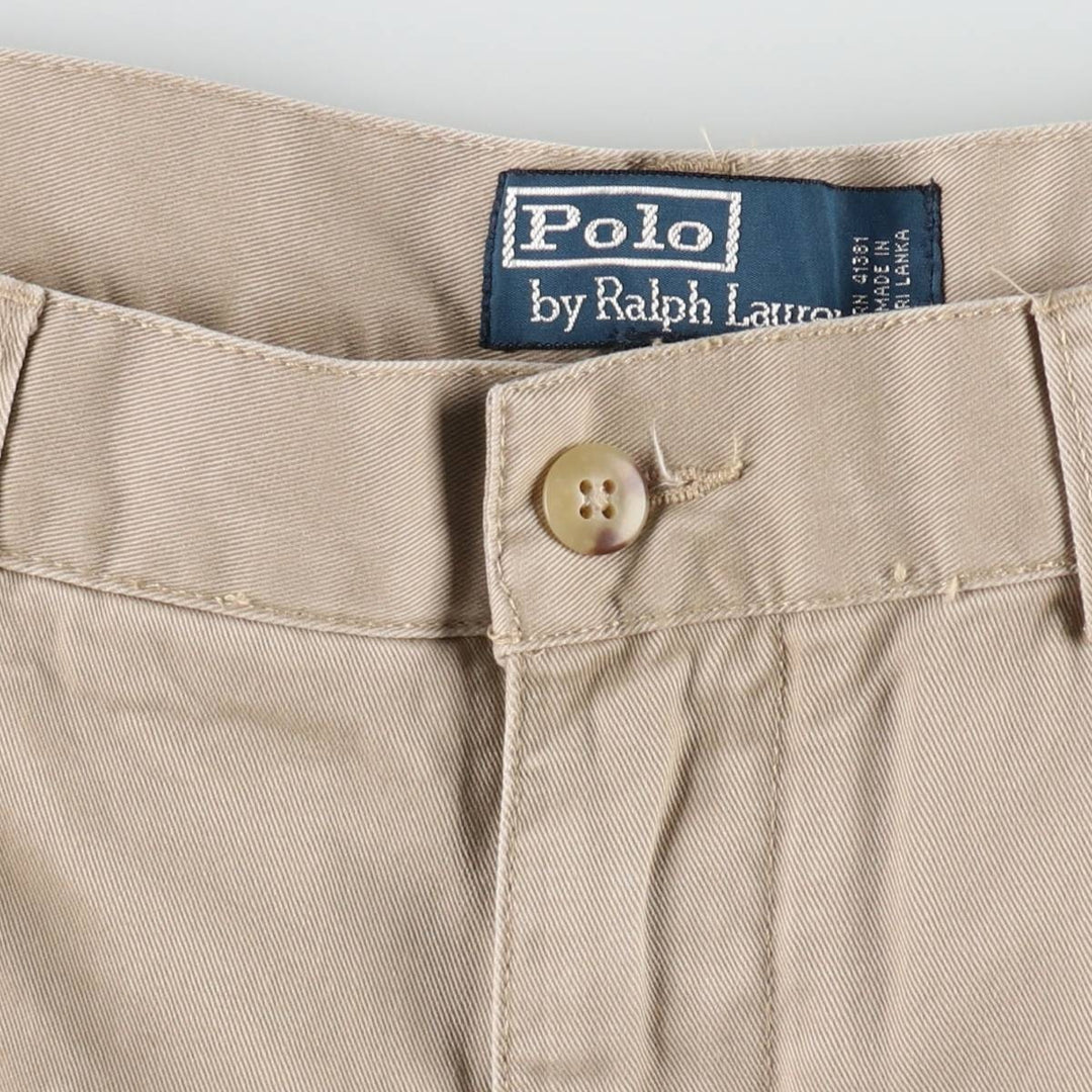 Ralph Lauren POLO by Ralph Lauren TYLER SHORT Two-pleat chino shorts, short pants, men's size W37 cotton Beige type Vintage Second Hand