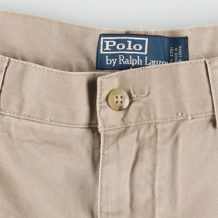 Ralph Lauren POLO by Ralph Lauren TYLER SHORT Two-pleat chino shorts, short pants, men's size W37 cotton Beige type Vintage Second Hand