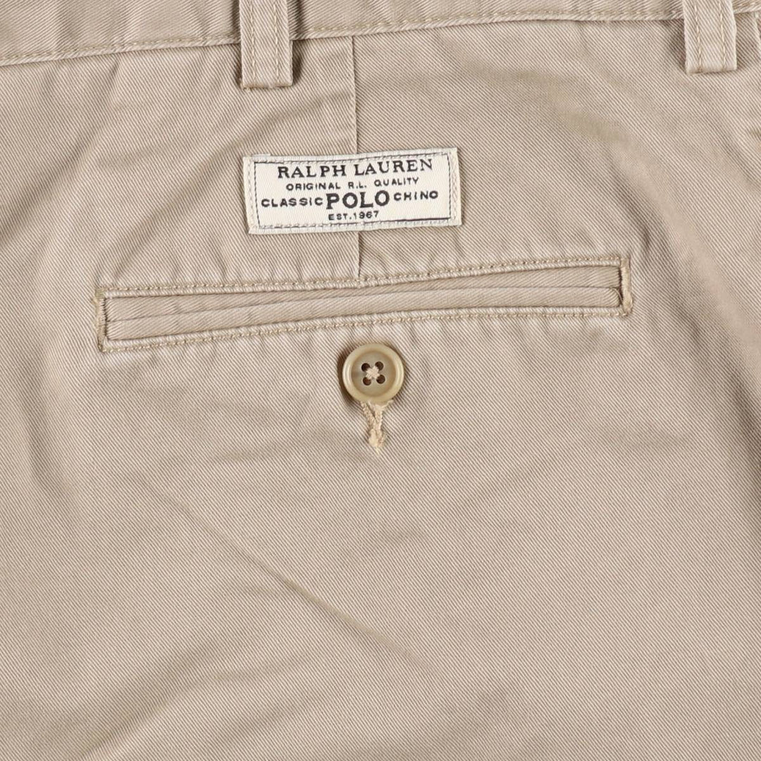 Ralph Lauren POLO by Ralph Lauren TYLER SHORT Two-pleat chino shorts, short pants, men's size W37 cotton Beige type Vintage Second Hand