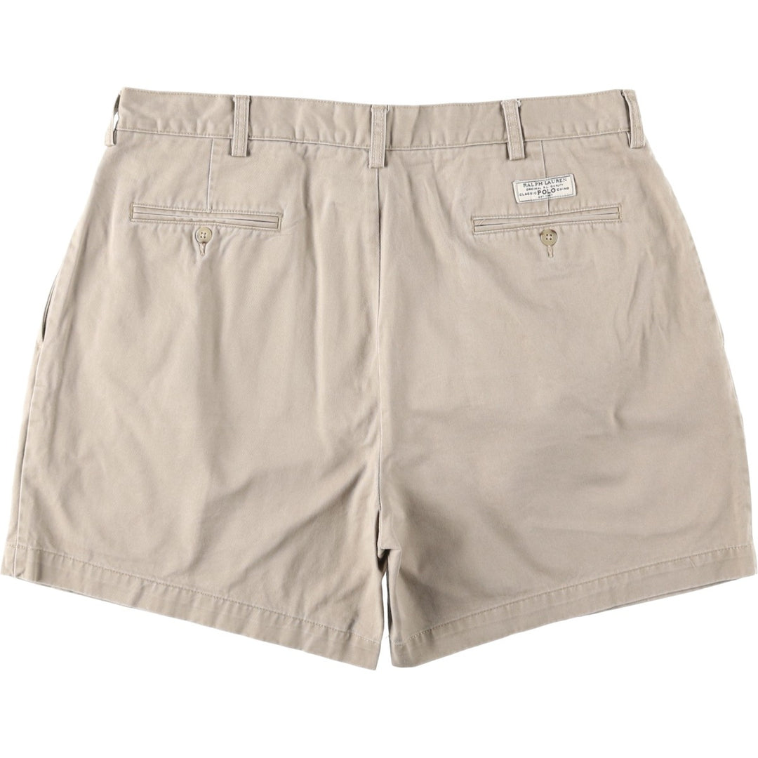 Ralph Lauren POLO by Ralph Lauren ANDREW SHORT Two-pleat chino shorts, short pants, men's size W37 cotton Beige type Vintage Second Hand