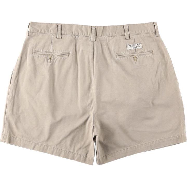 Ralph Lauren POLO by Ralph Lauren ANDREW SHORT Two-pleat chino shorts, short pants, men's size W37 cotton Beige type Vintage Second Hand