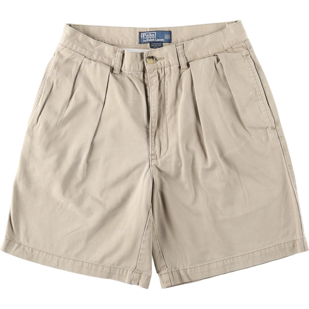 Ralph Lauren POLO by Ralph Lauren TYLER SHORT Two-pleat chino shorts, short pants, men's size w31 cotton Beige type Vintage Second Hand