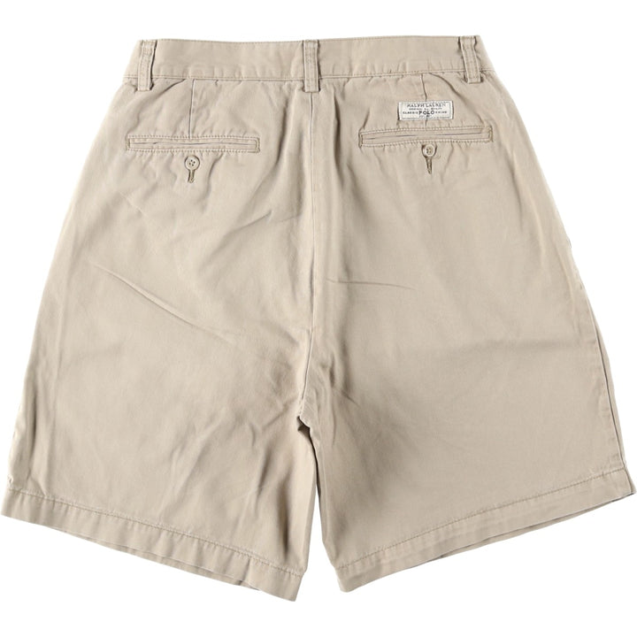 Ralph Lauren POLO by Ralph Lauren TYLER SHORT Two-pleat chino shorts, short pants, men's size w31 cotton Beige type Vintage Second Hand