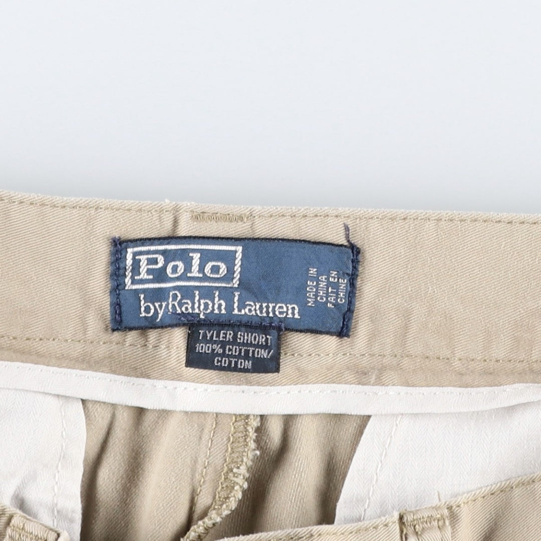 Ralph Lauren POLO by Ralph Lauren TYLER SHORT Two-pleat chino shorts, short pants, men's size w31 cotton Beige type Vintage Second Hand