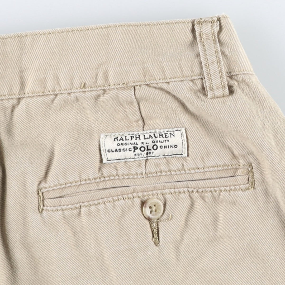 Ralph Lauren POLO by Ralph Lauren TYLER SHORT Two-pleat chino shorts, short pants, men's size w31 cotton Beige type Vintage Second Hand