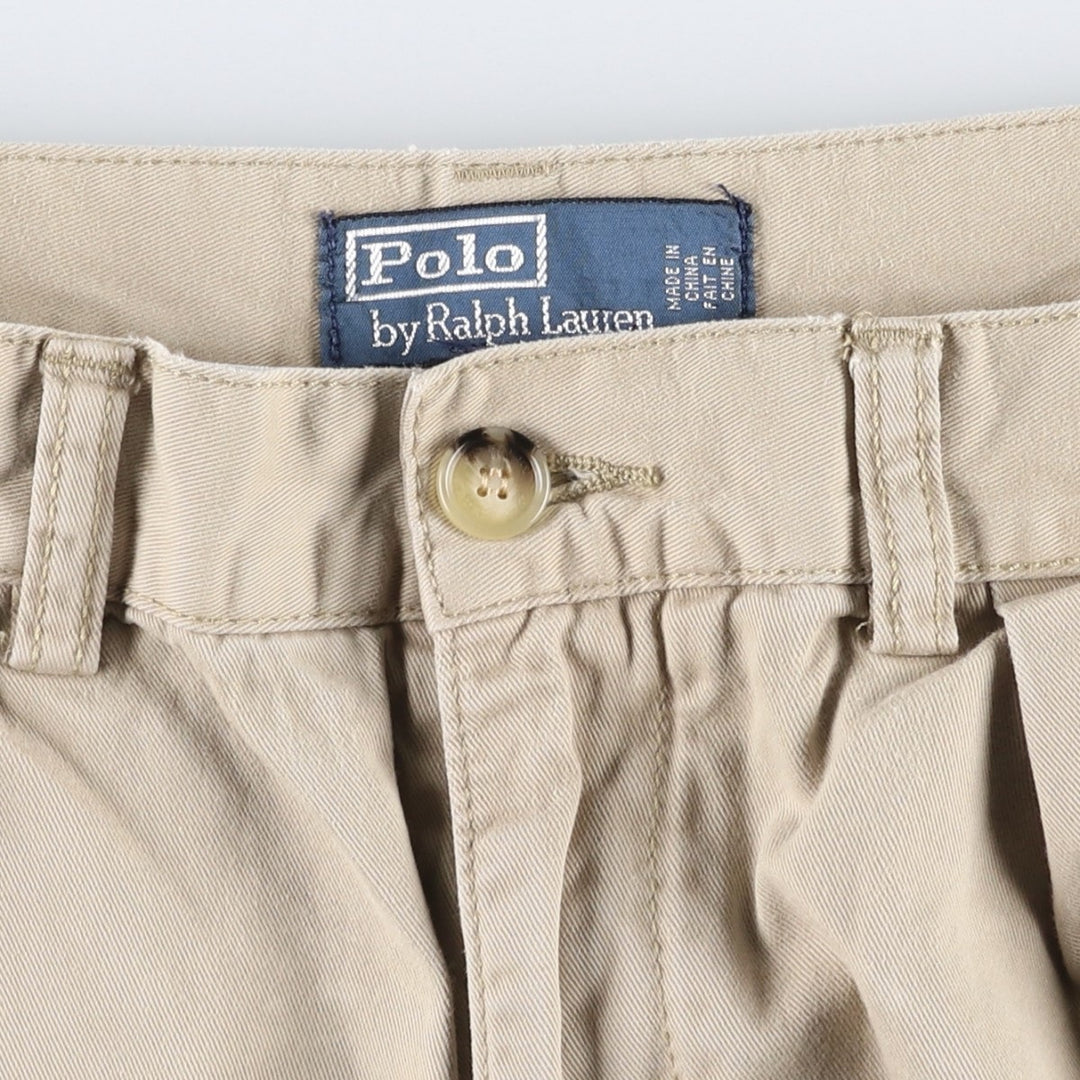 Ralph Lauren POLO by Ralph Lauren TYLER SHORT Two-pleat chino shorts, short pants, men's size w31 cotton Beige type Vintage Second Hand