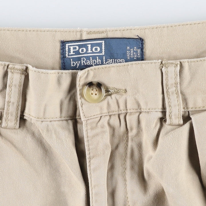 Ralph Lauren POLO by Ralph Lauren TYLER SHORT Two-pleat chino shorts, short pants, men's size w31 cotton Beige type Vintage Second Hand