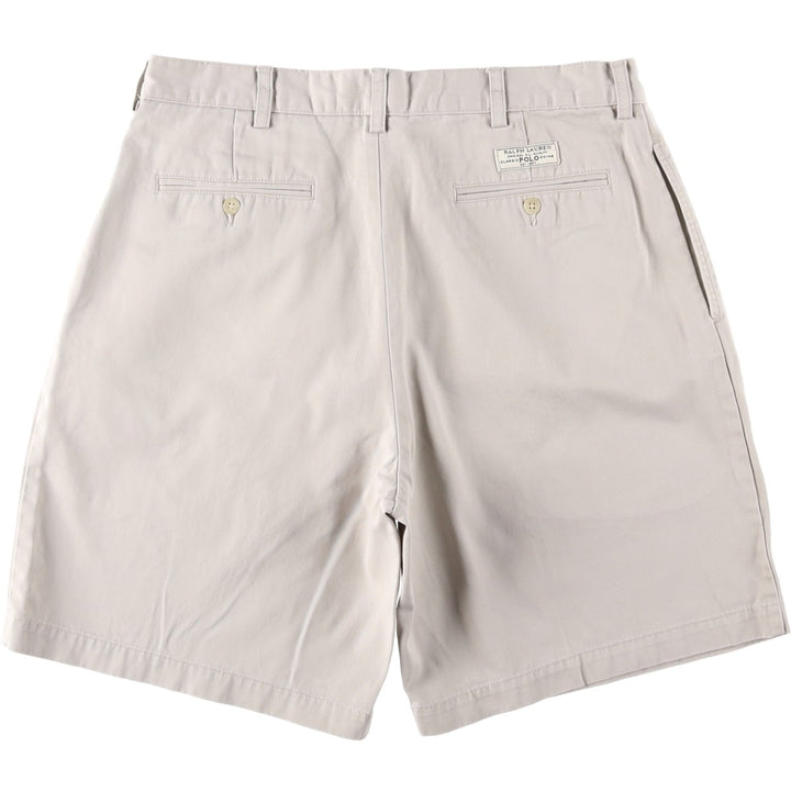 Ralph Lauren POLO by Ralph Lauren TYLER SHORT Two-pleat chino shorts, short pants, men's w35 equivalent cotton ivory Vintage Second Hand