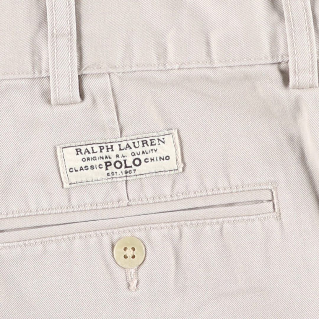 Ralph Lauren POLO by Ralph Lauren TYLER SHORT Two-pleat chino shorts, short pants, men's w35 equivalent cotton ivory Vintage Second Hand