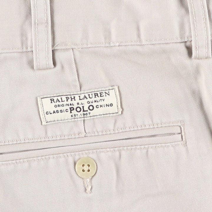 Ralph Lauren POLO by Ralph Lauren TYLER SHORT Two-pleat chino shorts, short pants, men's w35 equivalent cotton ivory Vintage Second Hand