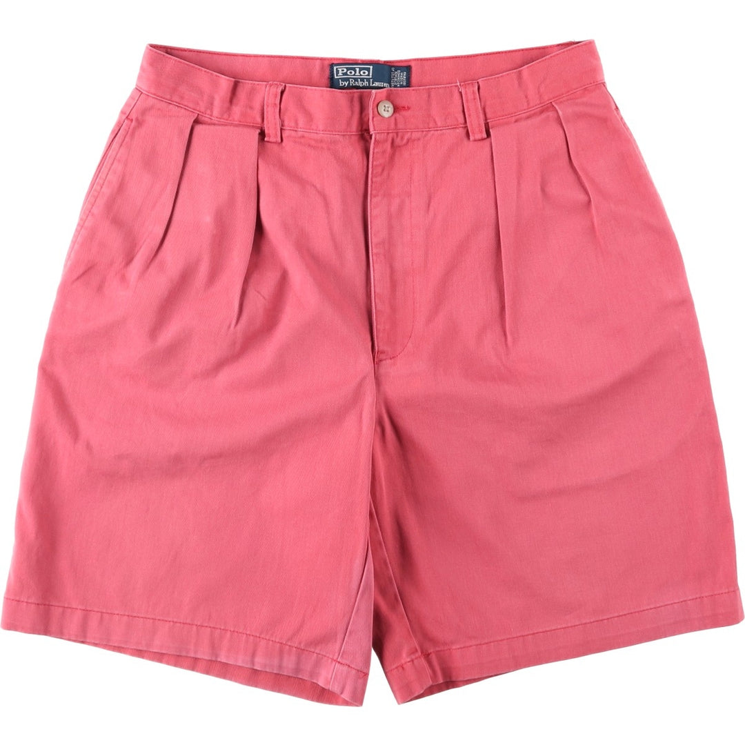Ralph Lauren POLO by Ralph Lauren TYLER SHORT Two-pleat chino shorts, short pants, men's size W32 cotton pink type Vintage Second Hand