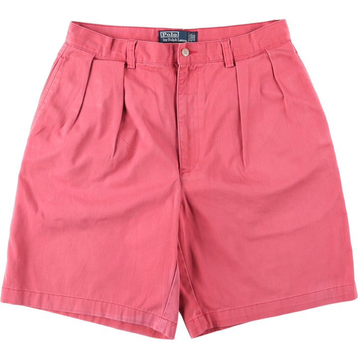 Ralph Lauren POLO by Ralph Lauren TYLER SHORT Two-pleat chino shorts, short pants, men's size W32 cotton pink type Vintage Second Hand